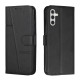 For Samsung Galaxy S24+ Stitching Calf Texture Buckle Leather Phone Case(Black)