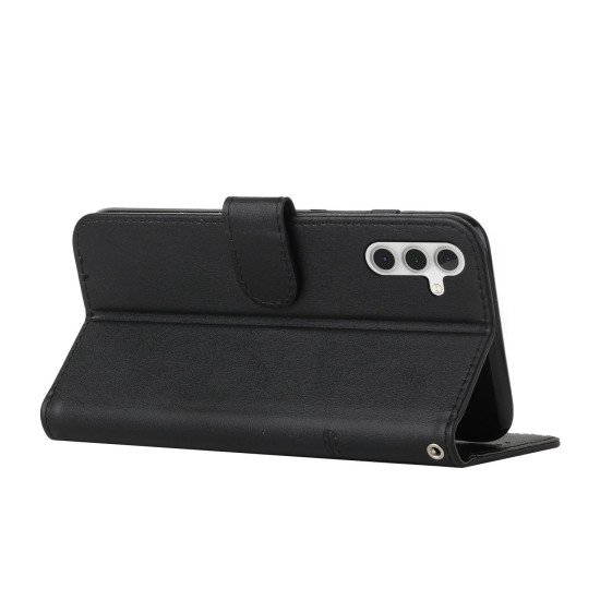 For Samsung Galaxy S24+ Stitching Calf Texture Buckle Leather Phone Case(Black)