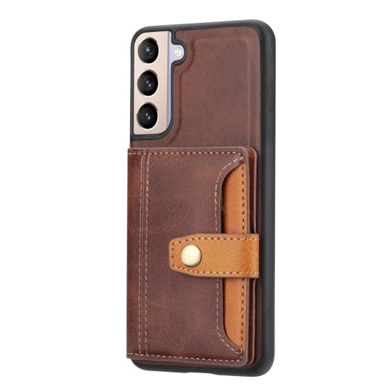 For Samsung Galaxy S24+ 5G Calfskin Card Slot TPU + PU Phone Case(Brown)