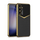 For Samsung Galaxy S24+ 5G GKK Plating Soft TPU + Leather Full Coverage Phone Case without Pen(Carbon Fibre)