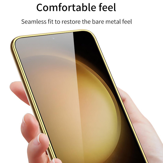 For Samsung Galaxy S24+ 5G GKK Plating Soft TPU + Leather Full Coverage Phone Case without Pen(Carbon Fibre)