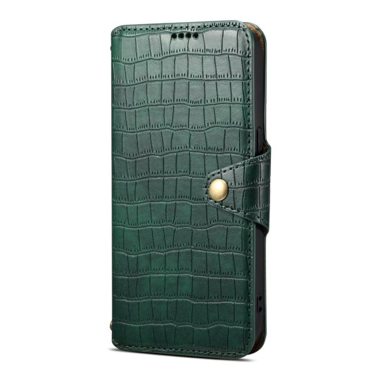 For Samsung Galaxy S23+ Denior Crocodile Texture Oil Edge Leather Phone Case(Green)