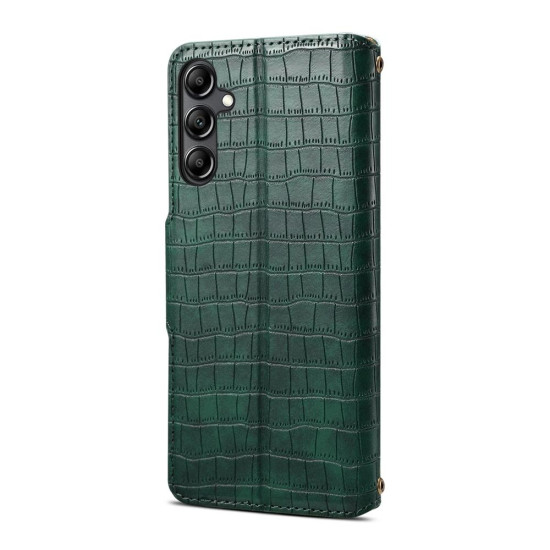 For Samsung Galaxy S23+ Denior Crocodile Texture Oil Edge Leather Phone Case(Green)