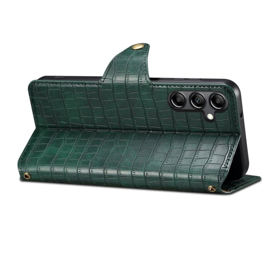 For Samsung Galaxy S23+ Denior Crocodile Texture Oil Edge Leather Phone Case(Green)