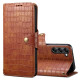 For Samsung Galaxy S24+ 5G Denior Crocodile Texture Oil Edge Leather Phone Case(Brown)