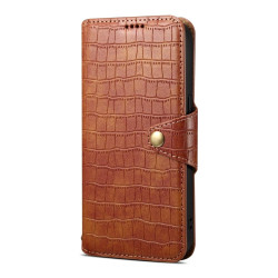 For Samsung Galaxy S24+ 5G Denior Crocodile Texture Oil Edge Leather Phone Case(Brown)