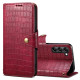 For Samsung Galaxy S24+ 5G Denior Crocodile Texture Oil Edge Leather Phone Case(Rose Red)