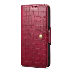For Samsung Galaxy S24+ 5G Denior Crocodile Texture Oil Edge Leather Phone Case(Rose Red)