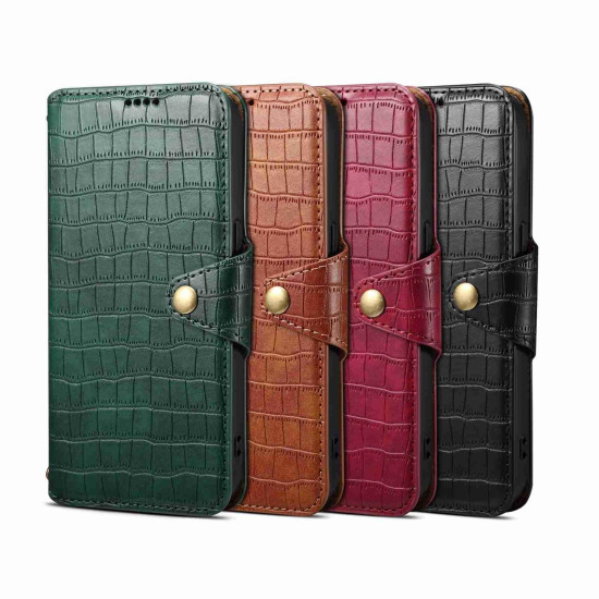 For Samsung Galaxy S24+ 5G Denior Crocodile Texture Oil Edge Leather Phone Case(Black)