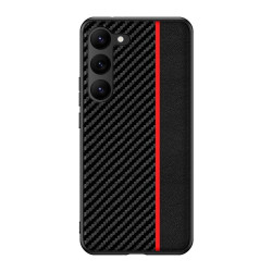 For Samsung Galaxy S24+ 5G Ultra-thin Carbon Fiber Texture Splicing Phone Case(Red)