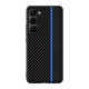 For Samsung Galaxy S24+ 5G Ultra-thin Carbon Fiber Texture Splicing Phone Case(Blue)