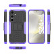 For Samsung Galaxy S24+ Tire Texture TPU + PC Phone Case with Holder(Purple)