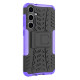 For Samsung Galaxy S24+ Tire Texture TPU + PC Phone Case with Holder(Purple)