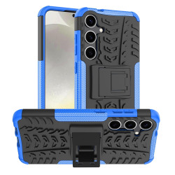 For Samsung Galaxy S24+ Tire Texture TPU + PC Phone Case with Holder(Blue)
