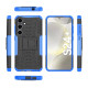 For Samsung Galaxy S24+ Tire Texture TPU + PC Phone Case with Holder(Blue)