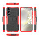 For Samsung Galaxy S24+ Tire Texture TPU + PC Phone Case with Holder(Red)