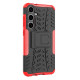 For Samsung Galaxy S24+ Tire Texture TPU + PC Phone Case with Holder(Red)