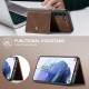For Samsung Galaxy S24+ 5G JEEHOOD J01 Retro Magnetic Detachable Wallet Phone Case(Brown)