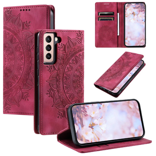 For Samsung Galaxy S23+ 5G Totem Embossed Magnetic Leather Phone Case(Red)
