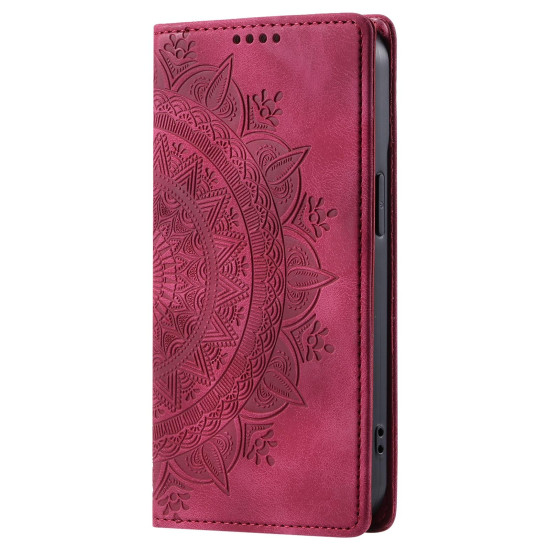 For Samsung Galaxy S23+ 5G Totem Embossed Magnetic Leather Phone Case(Red)