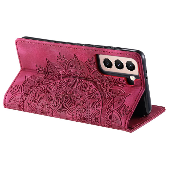 For Samsung Galaxy S23+ 5G Totem Embossed Magnetic Leather Phone Case(Red)