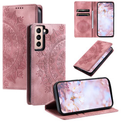 For Samsung Galaxy S23+ 5G Totem Embossed Magnetic Leather Phone Case(Rose Gold)