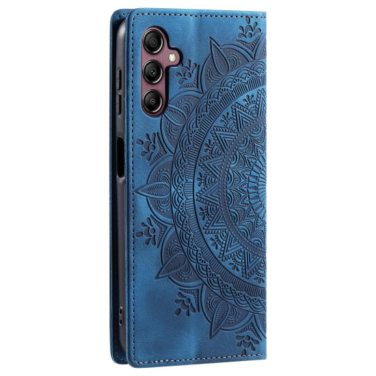 For Samsung Galaxy S24+ 5G Totem Embossed Magnetic Leather Phone Case(Blue)