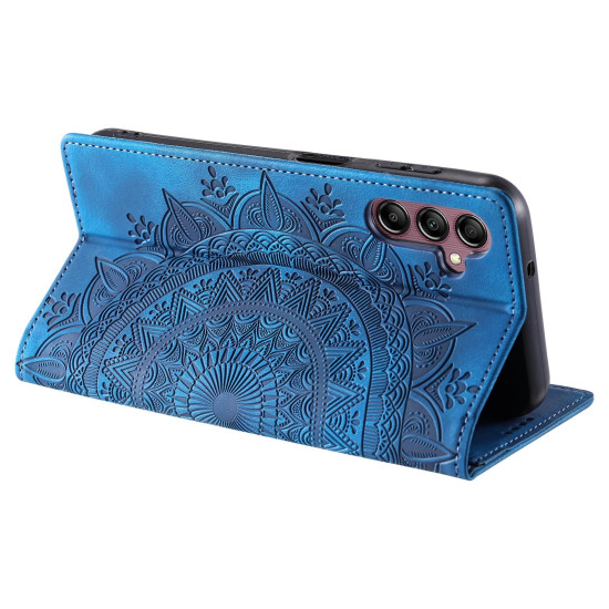For Samsung Galaxy S24+ 5G Totem Embossed Magnetic Leather Phone Case(Blue)
