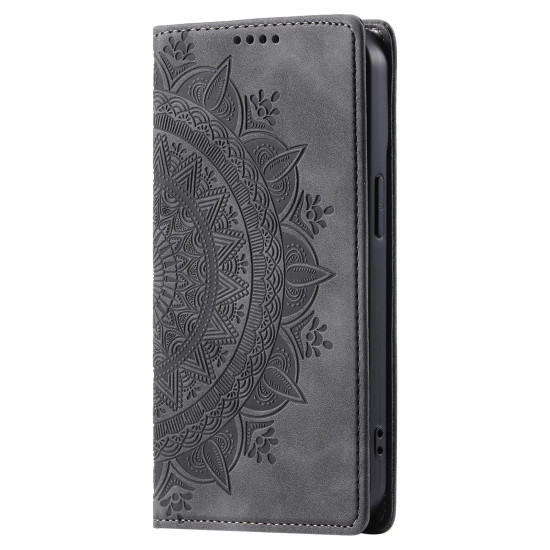 For Samsung Galaxy S24+ 5G Totem Embossed Magnetic Leather Phone Case(Grey)