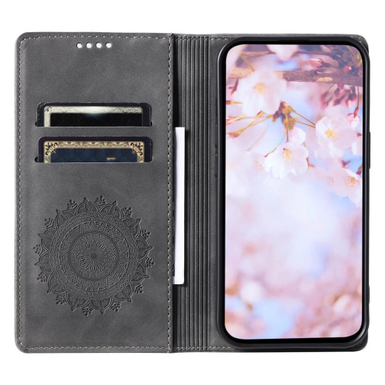 For Samsung Galaxy S24+ 5G Totem Embossed Magnetic Leather Phone Case(Grey)