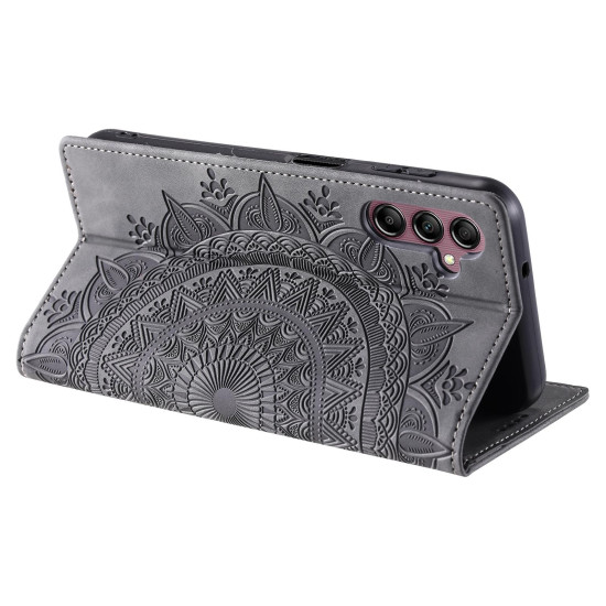 For Samsung Galaxy S24+ 5G Totem Embossed Magnetic Leather Phone Case(Grey)