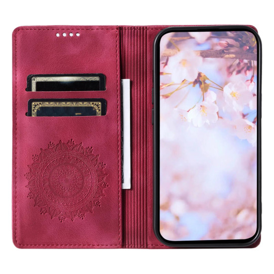 For Samsung Galaxy S24+ 5G Totem Embossed Magnetic Leather Phone Case(Red)