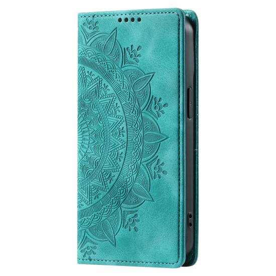 For Samsung Galaxy S24+ 5G Totem Embossed Magnetic Leather Phone Case(Green)
