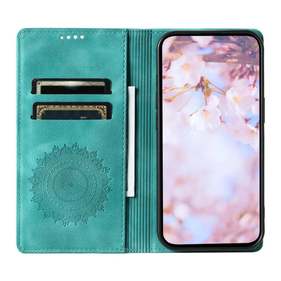 For Samsung Galaxy S24+ 5G Totem Embossed Magnetic Leather Phone Case(Green)