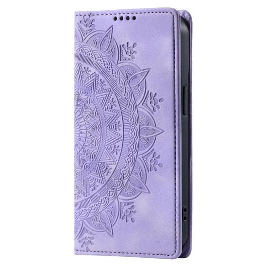 For Samsung Galaxy S24+ 5G Totem Embossed Magnetic Leather Phone Case(Purple)