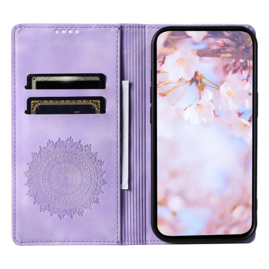 For Samsung Galaxy S24+ 5G Totem Embossed Magnetic Leather Phone Case(Purple)
