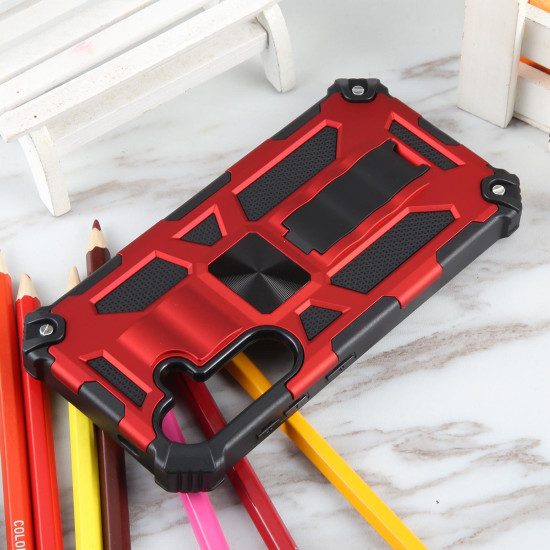 For Samsung Galaxy S24+ 5G Armor Shockproof TPU + PC Magnetic Phone Case with Holder(Red)