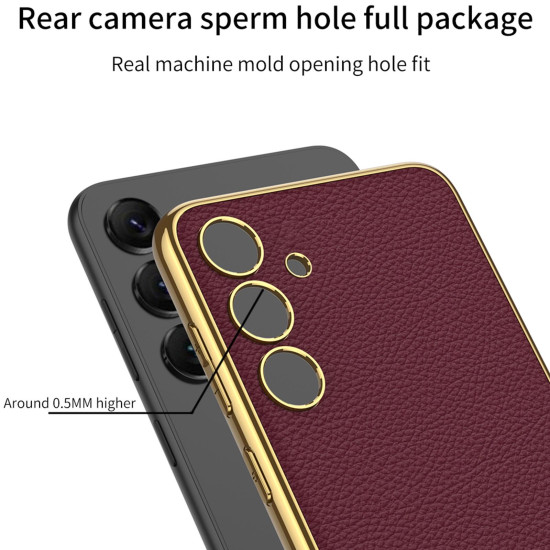 For Samsung Galaxy S24+ 5G GKK Plating TPU + Leather Full Coverage Phone Case(Black)