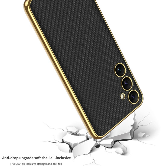 For Samsung Galaxy S24+ 5G GKK Plating TPU + Leather Full Coverage Phone Case(Black)