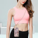 For Samsung Galaxy S24+ 5G Electroplating Pattern IMD TPU Shockproof Case with Neck Lanyard(Pink Scales)