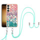 For Samsung Galaxy S24+ 5G Electroplating Pattern IMD TPU Shockproof Case with Neck Lanyard(Colorful Scales)