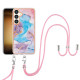 For Samsung Galaxy S24+ 5G Electroplating Pattern IMD TPU Shockproof Case with Neck Lanyard(Milky Way Blue Marble)