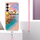 For Samsung Galaxy S24+ 5G Electroplating Pattern IMD TPU Shockproof Case with Neck Lanyard(Dream Chasing Butterfly)
