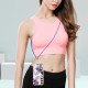 For Samsung Galaxy S24+ 5G Electroplating Pattern IMD TPU Shockproof Case with Neck Lanyard(Purple Flower)