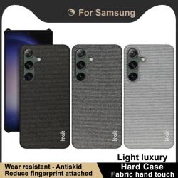 For Samsung Galaxy S24+ 5G imak Ruiyi Series Cloth Texture PU + PC Phone Case(Light Grey)