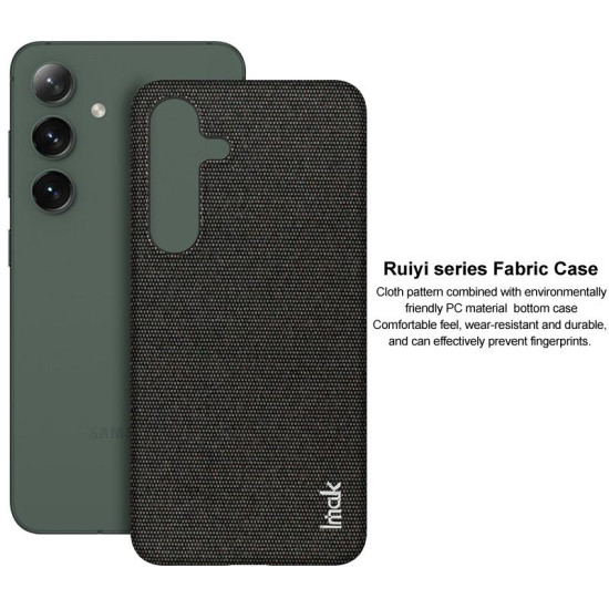 For Samsung Galaxy S24+ 5G imak Ruiyi Series Cloth Texture PU + PC Phone Case(Dark Grey)