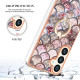 For Samsung Galaxy S24+ 5G Electroplating Pattern IMD TPU Shockproof Case with Rhinestone Ring Holder(Pink Scales)