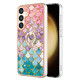 For Samsung Galaxy S24+ 5G Electroplating Pattern IMD TPU Shockproof Case with Rhinestone Ring Holder(Colorful Scales)