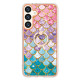 For Samsung Galaxy S24+ 5G Electroplating Pattern IMD TPU Shockproof Case with Rhinestone Ring Holder(Colorful Scales)