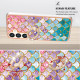 For Samsung Galaxy S24+ 5G Electroplating Pattern IMD TPU Shockproof Case with Rhinestone Ring Holder(Colorful Scales)